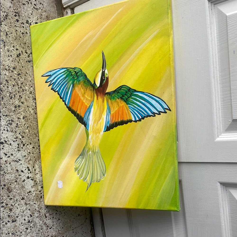 Colorful bird picture frame
